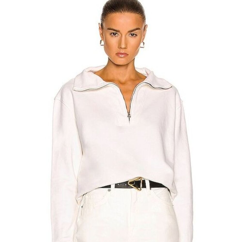Nili Lotan Bentley half zip ecru ivory XS